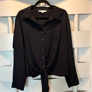 Preston & York Navy Button Up Blouse Extra Large XL